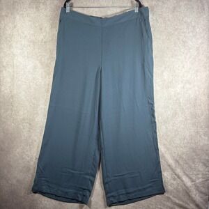 Loft Pants Womens Size XL Blue Wide Leg High Rise Elastic Back Career Work NWT